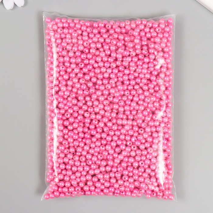Набор бусин "Жемчуг" d 6 мм, 250 гр, розовый