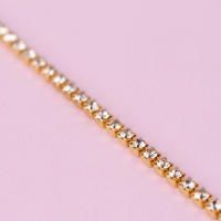 Цепь со стразами, металл, стекло, 2,5 мм, 9 ± 1 м, цвет золотой Цепь со стразами, металл, стекло, 2,5 мм, 9 ± 1 м, цвет золотой