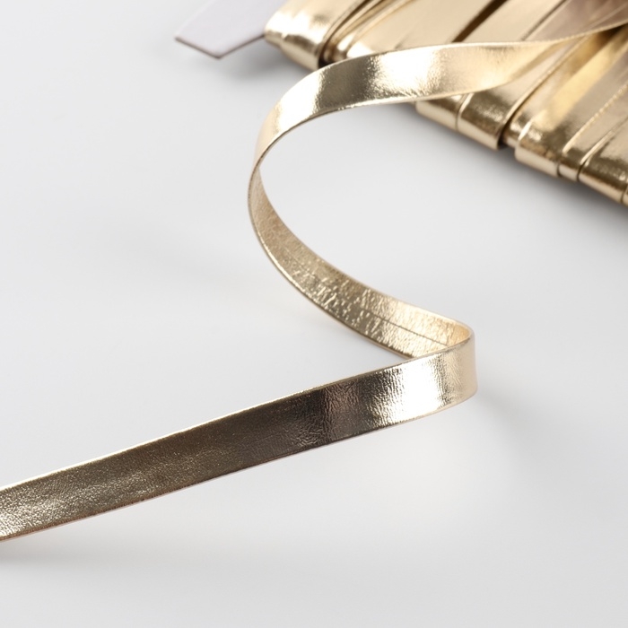 Косая бейка, кожзам, 8 мм &times; 10 &plusmn; 1 м, цвет бежевый