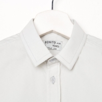 Школьная рубашка для мальчика, цвет серый, рост 128 см