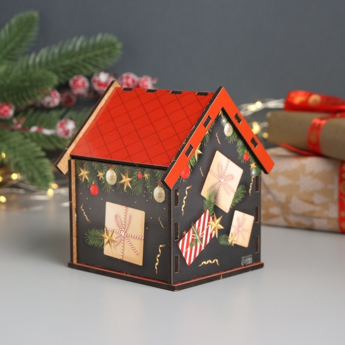 Новогодний чайный домик Новогодний чайный домик "Счастья в НГ" 10,5х9,5х12 см