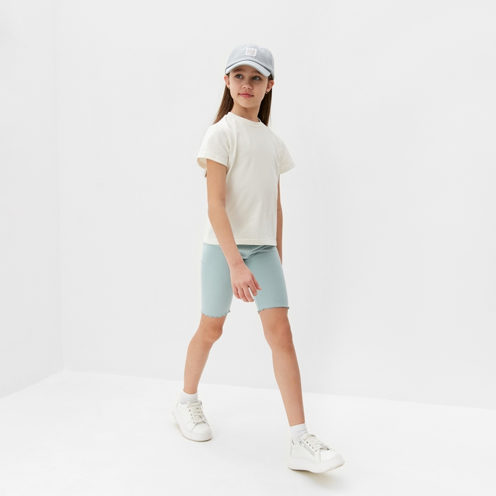 Комплект для девочки (футболка и велосипедки) MINAKU, цвет голубой, рост 116 см Комплект для девочки (футболка и велосипедки) MINAKU, цвет голубой, рост 116 см