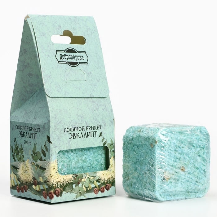 Соляной брикет куб Соляной брикет куб "Эвкалипт" 200 г "Добропаровъ"