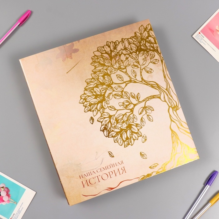 Фотоальбом на 500 фото 10x15 см "Дерево. Семейная история" в коробке тиснение 5,5x30x33,5 см   10388