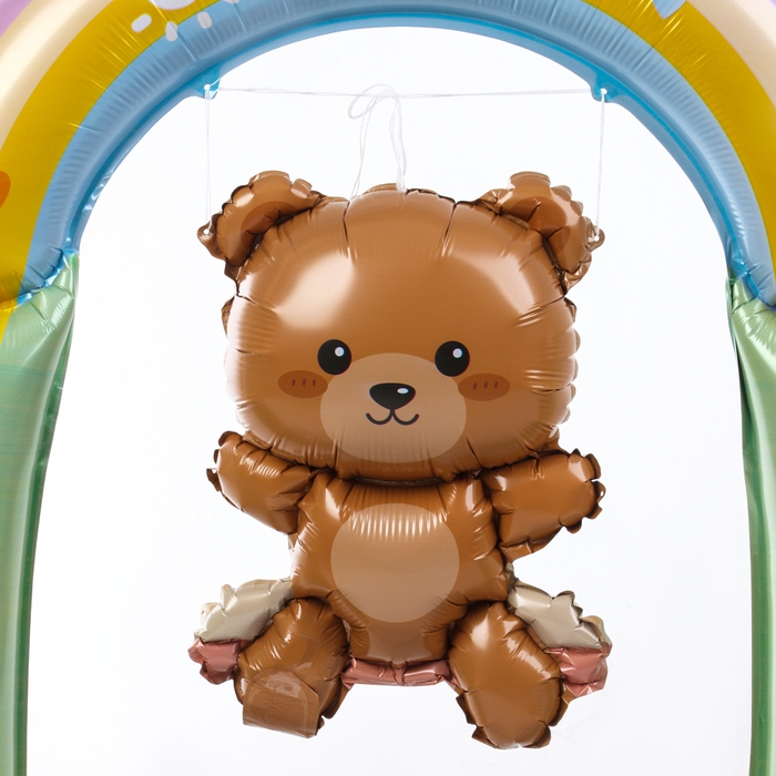 Шар фольгированный 44 Шар фольгированный 44" «Медвежонок на качелях», на подставке, под воздух