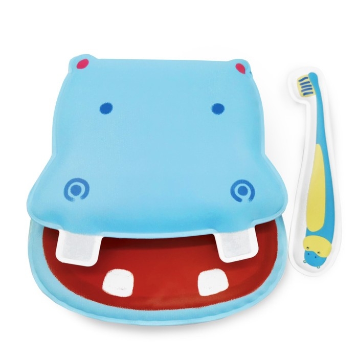 Книжка для ванной &laquo;Бегемотик Попо&raquo;, 13 &times; 13,6 см, с игрушечной зубной щеткой