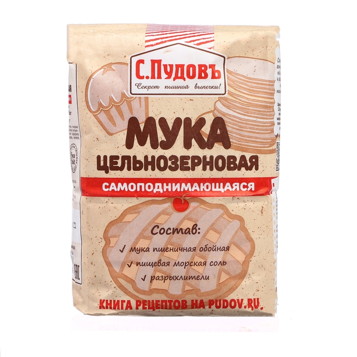 Мука цельнозерновая «С. Пудовъ», 1 кг Мука цельнозерновая «С. Пудовъ», 1 кг