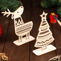 Набор декоративных подставок "Олень и Ёлка", 2шт, 160 х 140 мм, 160 х 90 мм Набор декоративных подставок "Олень и Ёлка", 2шт, 160 х 140 мм, 160 х 90 мм