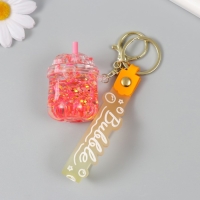 Брелок резина с карабином, ремешком "Стакан лимонада" водный с глиттером 4х6х6 см Брелок резина с карабином, ремешком "Стакан лимонада" водный с глиттером 4х6х6 см