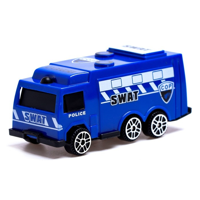 Грузовик инерционный «Полиция», с техникой, МИКС Грузовик инерционный «Полиция», с техникой, МИКС