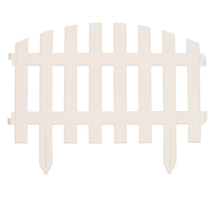 Ограждение декоративное, 35 &times; 210 см, 5 секций, пластик, белое, RENESSANS, Greengo