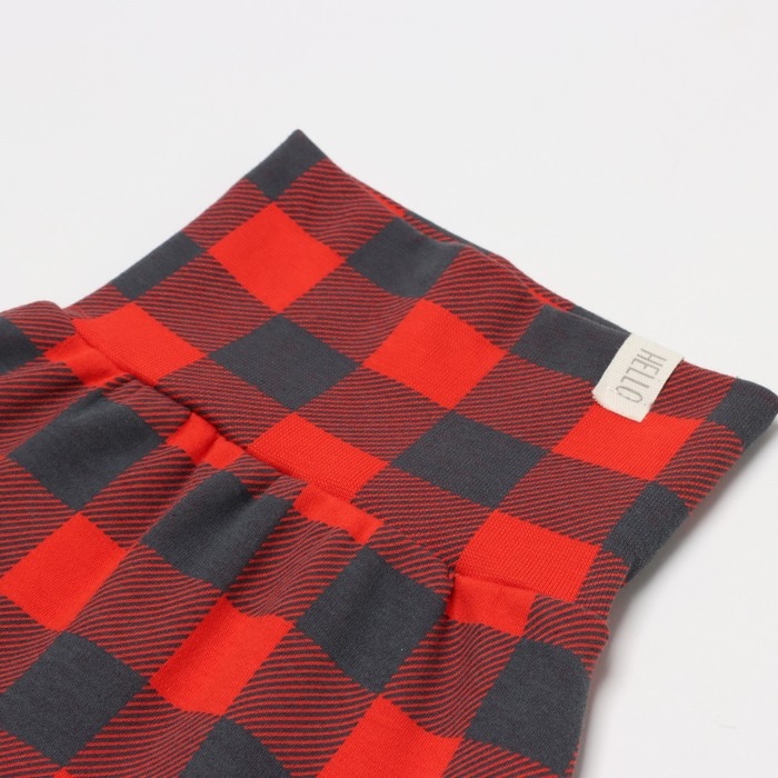 Костюм: джемпер и брюки Крошка Я Костюм: джемпер и брюки Крошка Я "Клеточка", рост 74-80 см, красный