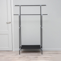 Вешалка - стойка напольная для одежды Доляна, напольная, 2 перекладины, 160&times;45&times;169 см, цвет чёрный