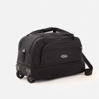 Сумка дорожная на колёсах, отдел на молнии, с увеличением, наружный карман, цвет чёрный Сумка дорожная на колёсах, отдел на молнии, с увеличением, наружный карман, цвет чёрный