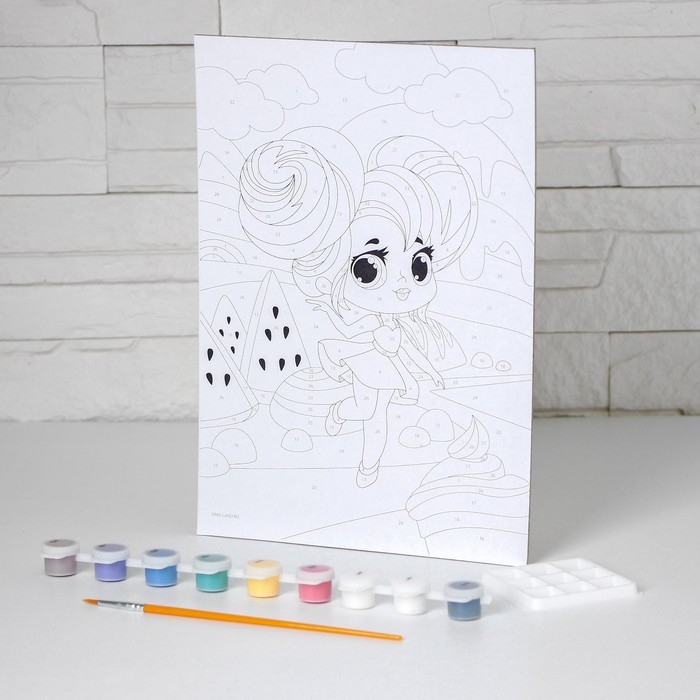 Картина по номерам для детей &laquo;Сладкая девчонка&raquo;, 20 х 28,5 см