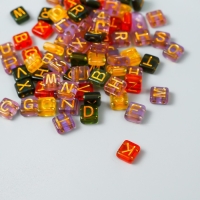 Бусины для творчества пластик "Золотые английские буквы" прозрачные набор 20 гр 0,4х0,8х0,8см 923357 Бусины для творчества пластик "Золотые английские буквы" прозрачные набор 20 гр 0,4х0,8х0,8см 923357