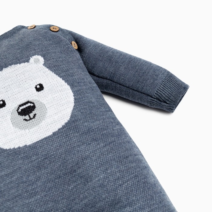 Комбинезон вязаный Крошка Я &laquo;Мишка&raquo;, рост 68-74 см