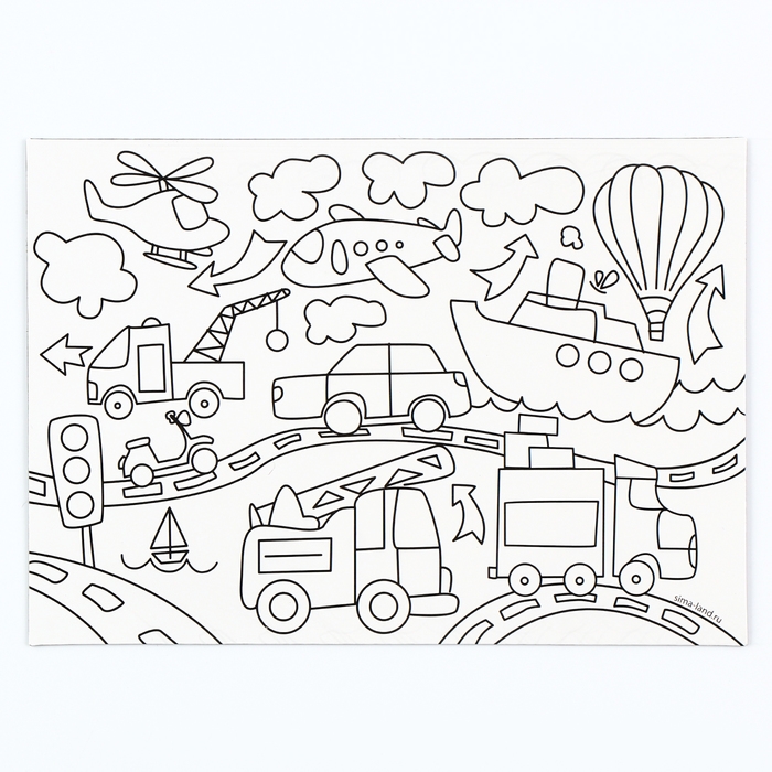 Магнит-раскраска многоразовая «Транспорт», 14,8 × 21 см Магнит-раскраска многоразовая «Транспорт», 14,8 × 21 см