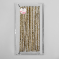 Тесьма декоративная &laquo;Шанель&raquo;, 8 мм, 10 &plusmn; 1 м, цвет белый/золотой