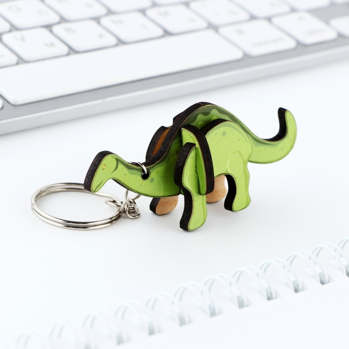 Брелок для ключей деревянный конструктор &laquo;Динозавр&raquo; 6.9 х 4 см