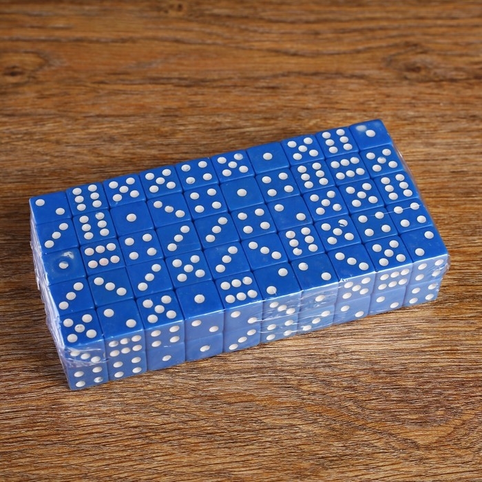 Кости игральные, 1.6 х 1.6 см, набор 100 шт Кости игральные, 1.6 х 1.6 см, набор 100 шт