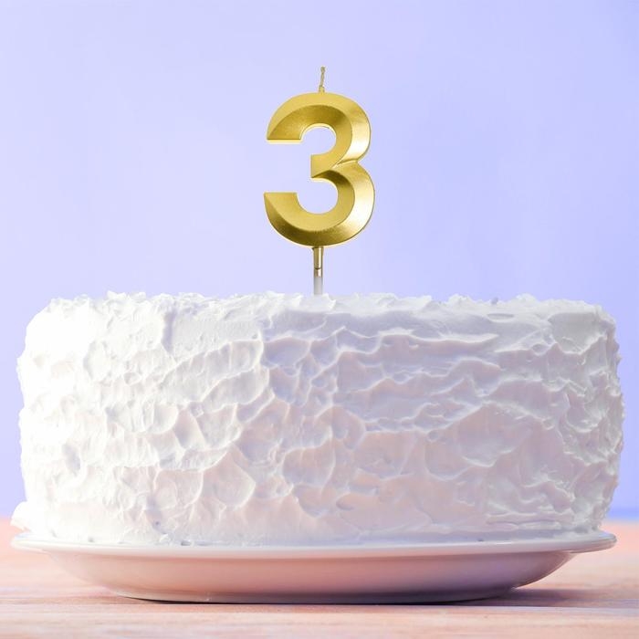 Свеча для торта, цифра &laquo;3&raquo;, 11,5 х 2,3 см