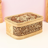 Батонница &laquo;Лилии&raquo;, на шарнире, 22,5&times;16&times;11 см, береста