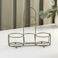 Набор керамический для специй и масел &laquo;Домик в деревне&raquo;, 4 предмета: солонка 115 мл, перечница 115 мл, бутыль для масла 350 мл, бутыль для уксуса 350 мл