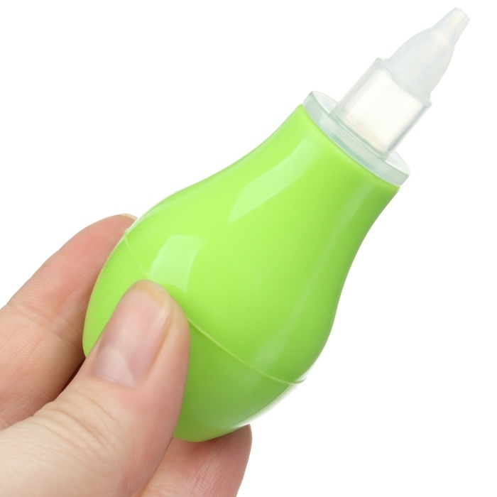 Детский назальный аспиратор, с колпачком, цвет зеленый