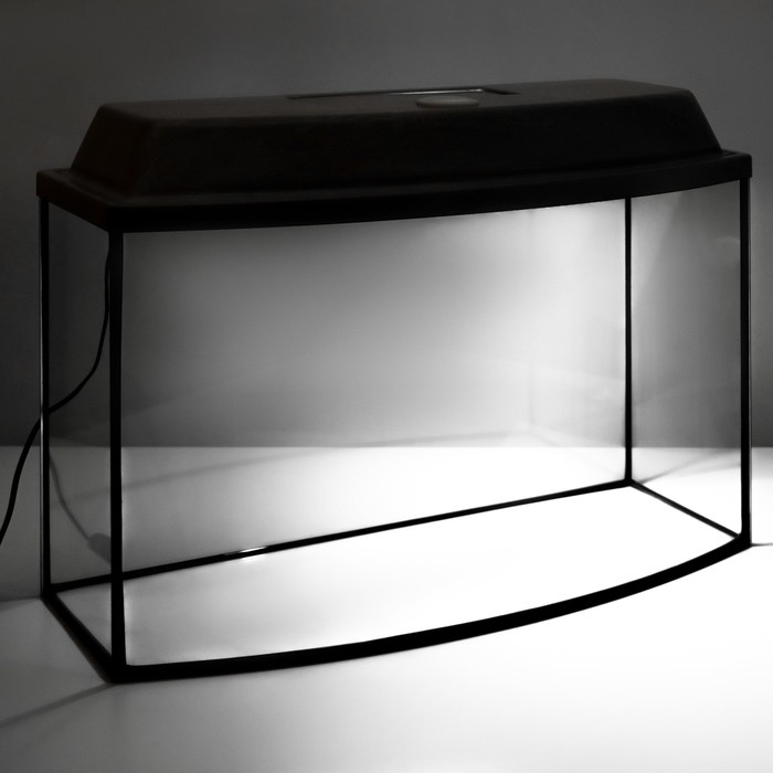 Аквариум "Телевизор" с крышкой, 55 литров, 63 х 25 х 36/41 см, беленый дуб