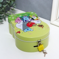 Копилка металл "Костюмированная вечеринка в зоопарке" с замком и ключами 15х6,5х12 см Копилка металл "Костюмированная вечеринка в зоопарке" с замком и ключами 15х6,5х12 см