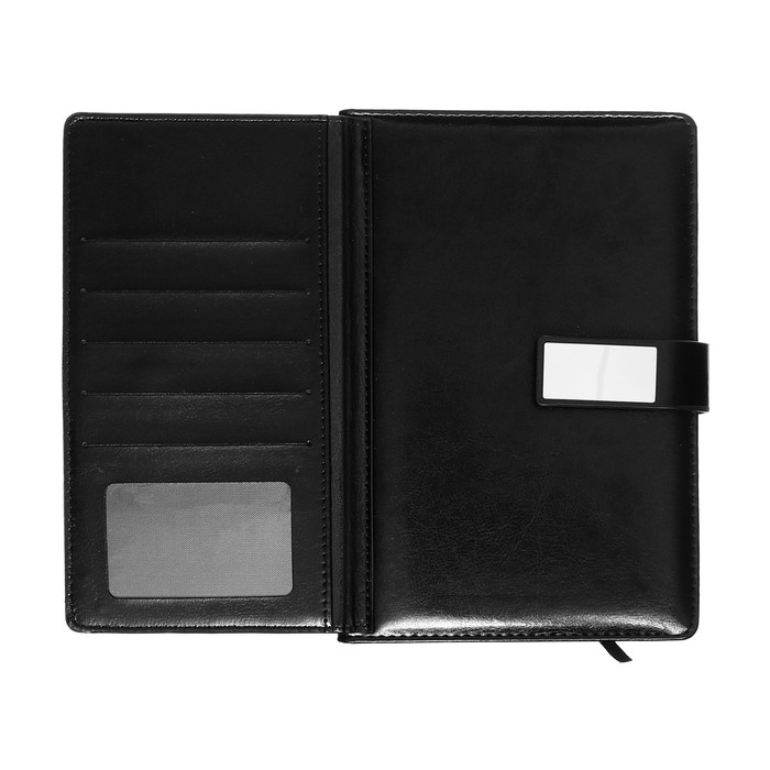 Ежедневник недатированный А5, 140 листов в клетку, с калькулятором, с хлястиком, обложка кожзам, МИКС