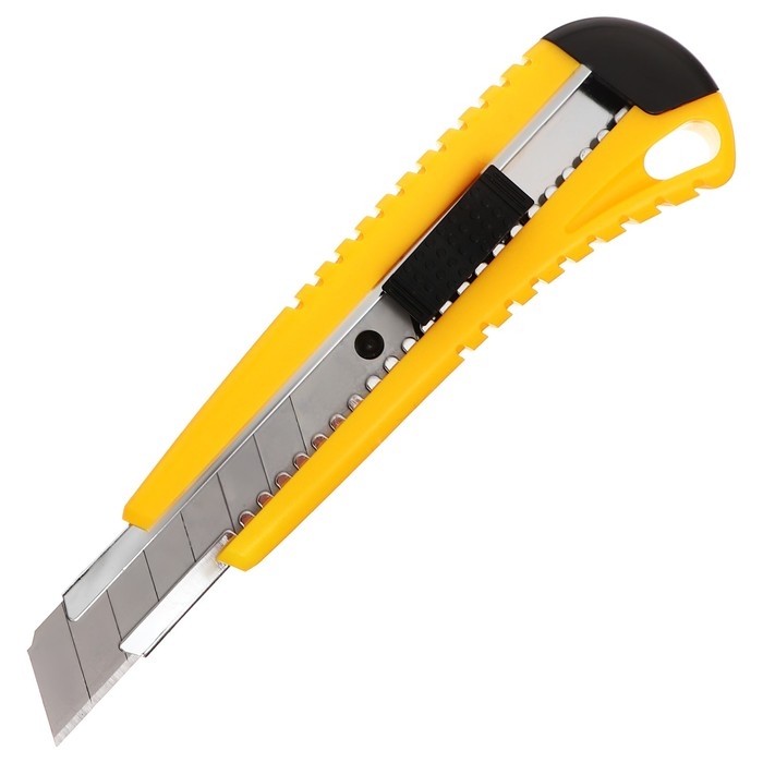 Нож канцелярский 18мм, пластиковый, 2 штуки запасных лезвий, TOP Нож канцелярский 18мм, пластиковый, 2 штуки запасных лезвий, TOP