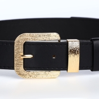 Ремень женский, ширина 3 см, пряжка металл, цвет чёрный Ремень женский, ширина 3 см, пряжка металл, цвет чёрный