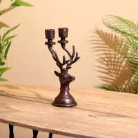 Подсвечник на 2 свечи "Олень" алюминий 11,5х9х23 см Подсвечник на 2 свечи "Олень" алюминий 11,5х9х23 см