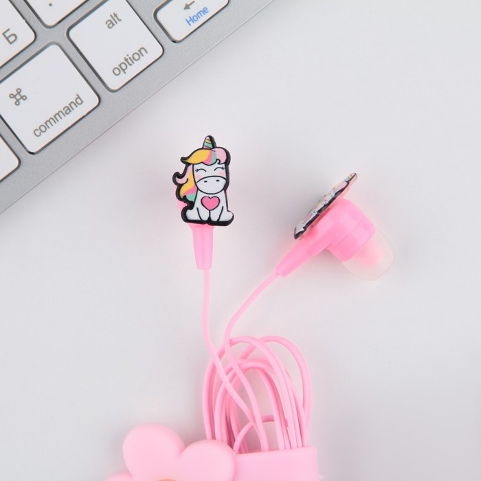 Наушники вакуумные, держатель для проводов &laquo;Единорог дарю счастье&raquo;, мод.VBT 1,1, 12,5 х 8,5 см.