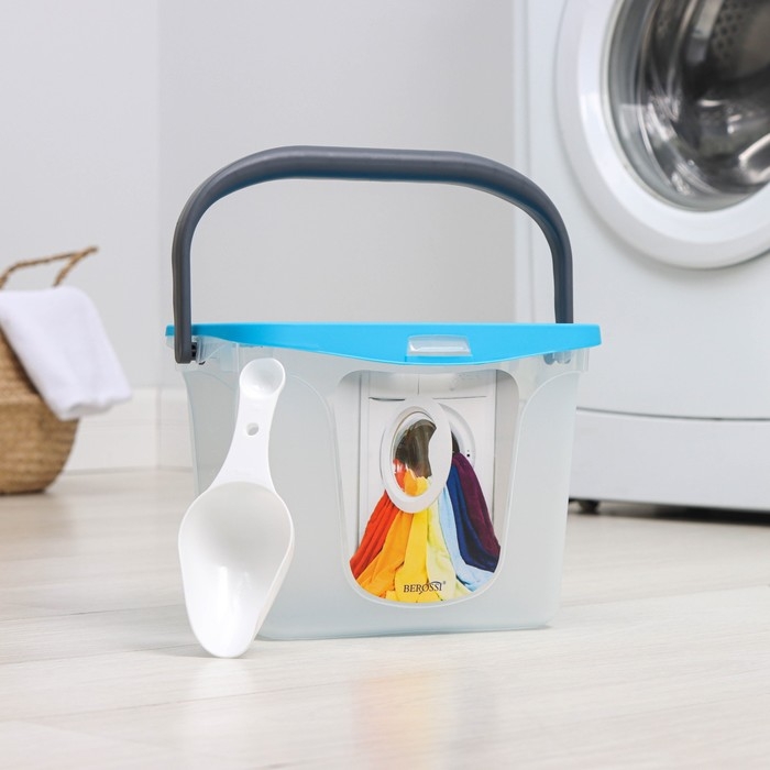 Контейнер для стирального порошка, 6 л, цвет голубая лагуна Контейнер для стирального порошка, 6 л, цвет голубая лагуна