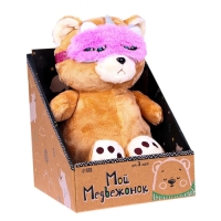 Мягкая игрушка «Мишка», 23 × 15 см, в маске для сна Мягкая игрушка «Мишка», 23 × 15 см, в маске для сна