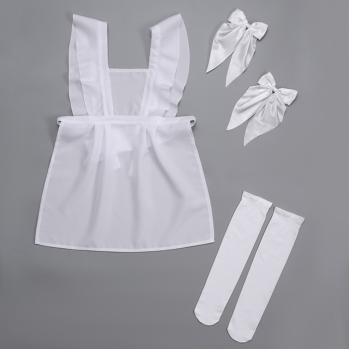 Карнавальный набор «Умная старшеклассница»: фартук р. 40–46, банты 2 шт., гольфы Карнавальный набор «Умная старшеклассница»: фартук р. 40–46, банты 2 шт., гольфы