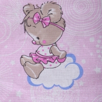 Постельное бельё BABY Мишка на облаках, цвет розовый, 112х147см,110х150см, 60х60см, бязь 142гр/м, 100% хлопок Постельное бельё BABY Мишка на облаках, цвет розовый, 112х147см,110х150см, 60х60см, бязь 142гр/м, 100% хлопок