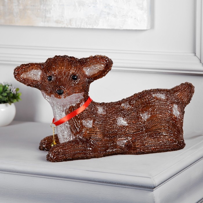 Светодиодная фигура &laquo;Оленёнок&raquo; 22 &times; 40 &times; 17 см, акрил, 40 LED, 220 В, свечение белое