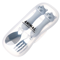 Набор детских столовых приборов в футляре &laquo;Котята&raquo;, вилка, ложка