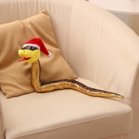 Мягкая игрушка &laquo;Змея&raquo;, в новогоднем колпаке, 71 см, цвет золотой