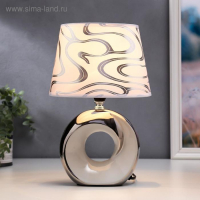 Лампа настольная 36653/1 E14 40Вт белый-серебро H28 см Лампа настольная 36653/1 E14 40Вт белый-серебро H28 см