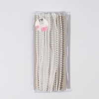 Лента декоративная с бусинами, 12 мм, 4,5 &plusmn; 0,5 м, цвет белый