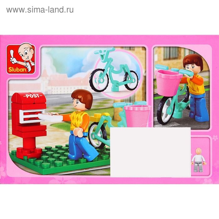 Конструктор «Розовая мечта: курьер на велосипеде», 29 деталей Конструктор «Розовая мечта: курьер на велосипеде», 29 деталей