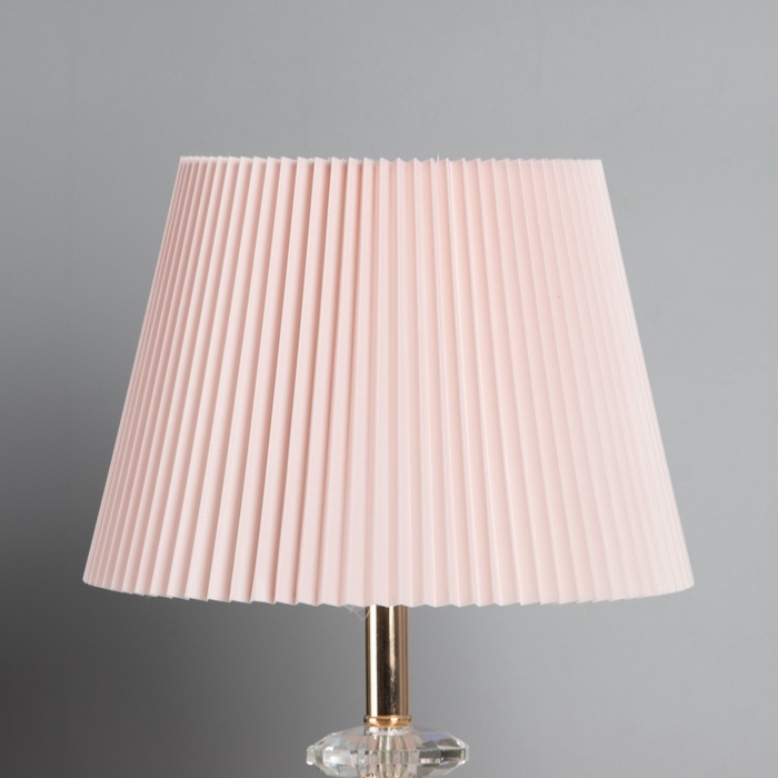 Лампа настольная "Клаудия" 1х40Вт Е27+LED подсветка основания розовый/золото 15х15х32,5см