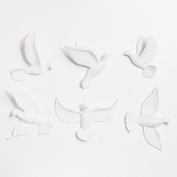 Декорация настенная панно "Птички" 6 штук 14 х 23.5 х 6 см, белый