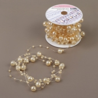 Жемчуг на леске, 3/8 мм, 9 ± 0,5 м, цвет золотой Жемчуг на леске, 3/8 мм, 9 ± 0,5 м, цвет золотой