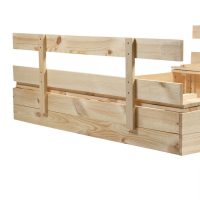 Песочница деревянная, с крышкой, 150 &times; 140 &times; 18 см, без покраски, лавочки (2 шт.), Greengo